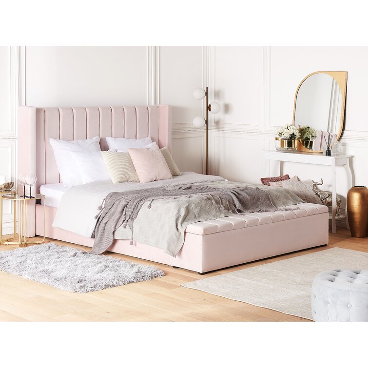 Upholstered bed on sale frame wayfair